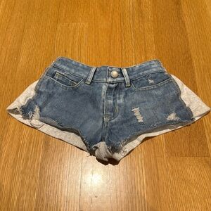 Flowers by Zoe FBZ Girls Gray sweat denim shorts